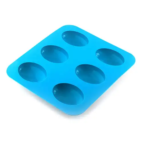 6 Bar Contoured Oval Silicone Soap Mold