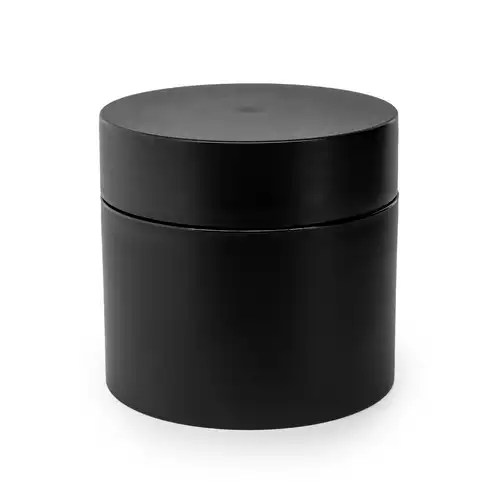 4 oz. Matte Black Double Wall PP Jar Side View Shot