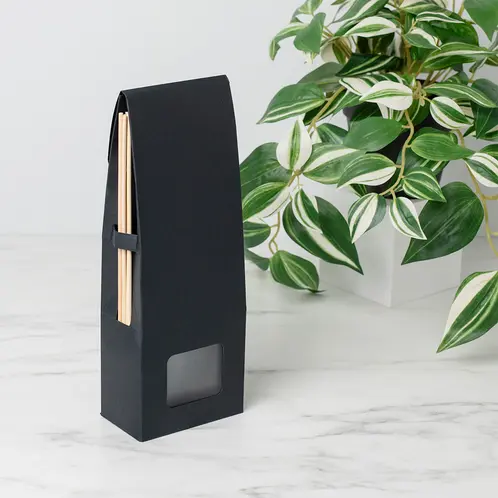Black Retail Reed Diffuser Box (Large) with Bottle and Natural Diffuser Reeds